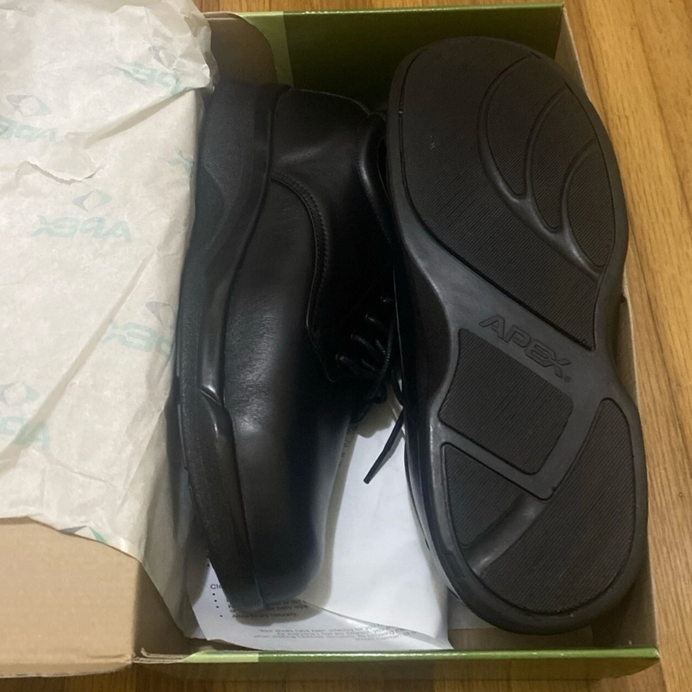 Apex Ambulator Conform Lace Up Leather Comfort Shoes Black Mens Sz 11.5 W 1270M - Picture 5 of 5